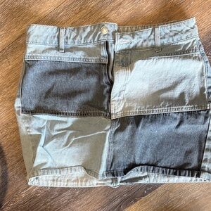 Patchwork Two-Tone Black & Gray women’s skirt size 8